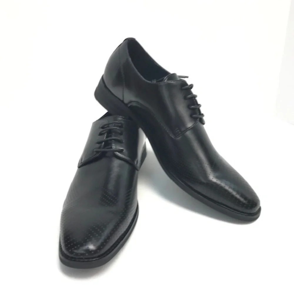 Amali Men's Black Wing Tip Oxford Dress Shoes Smooth Burnished Sizes 10 - 15